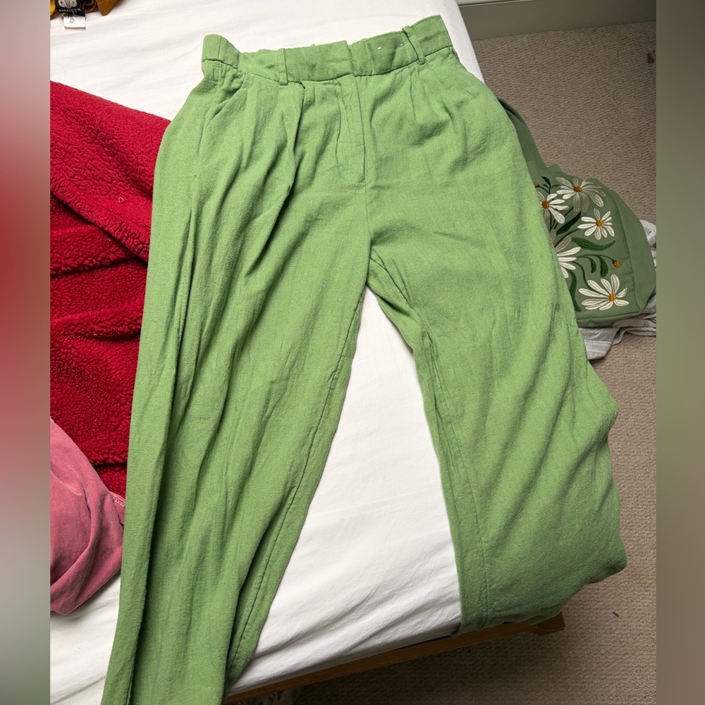 Abercrombie & Fitch Light Green Straight Leg Pants